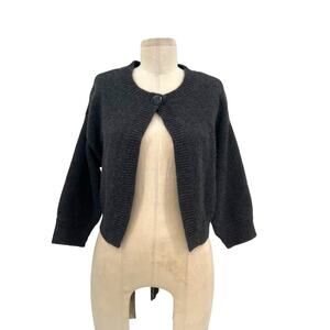 Vince Cashmere Cardigan Sweater Cropped‎ Single Button Open Gray Size XS